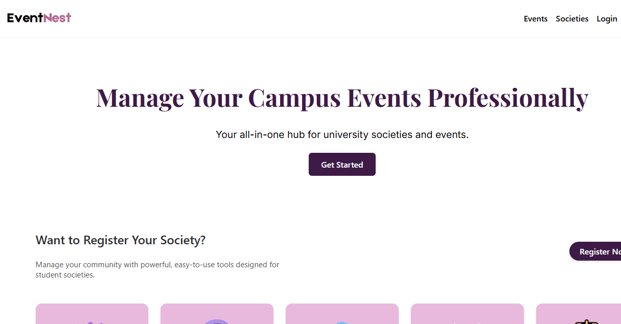 EventNest — Society & Event Management
